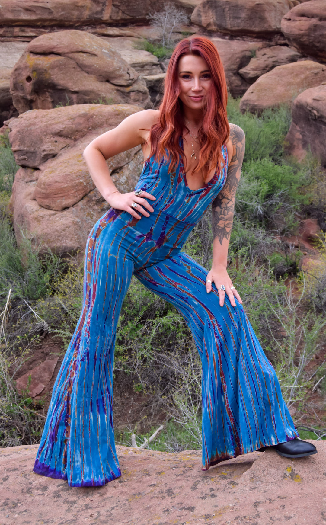 Tie Dye High Waist Big Bell Pants