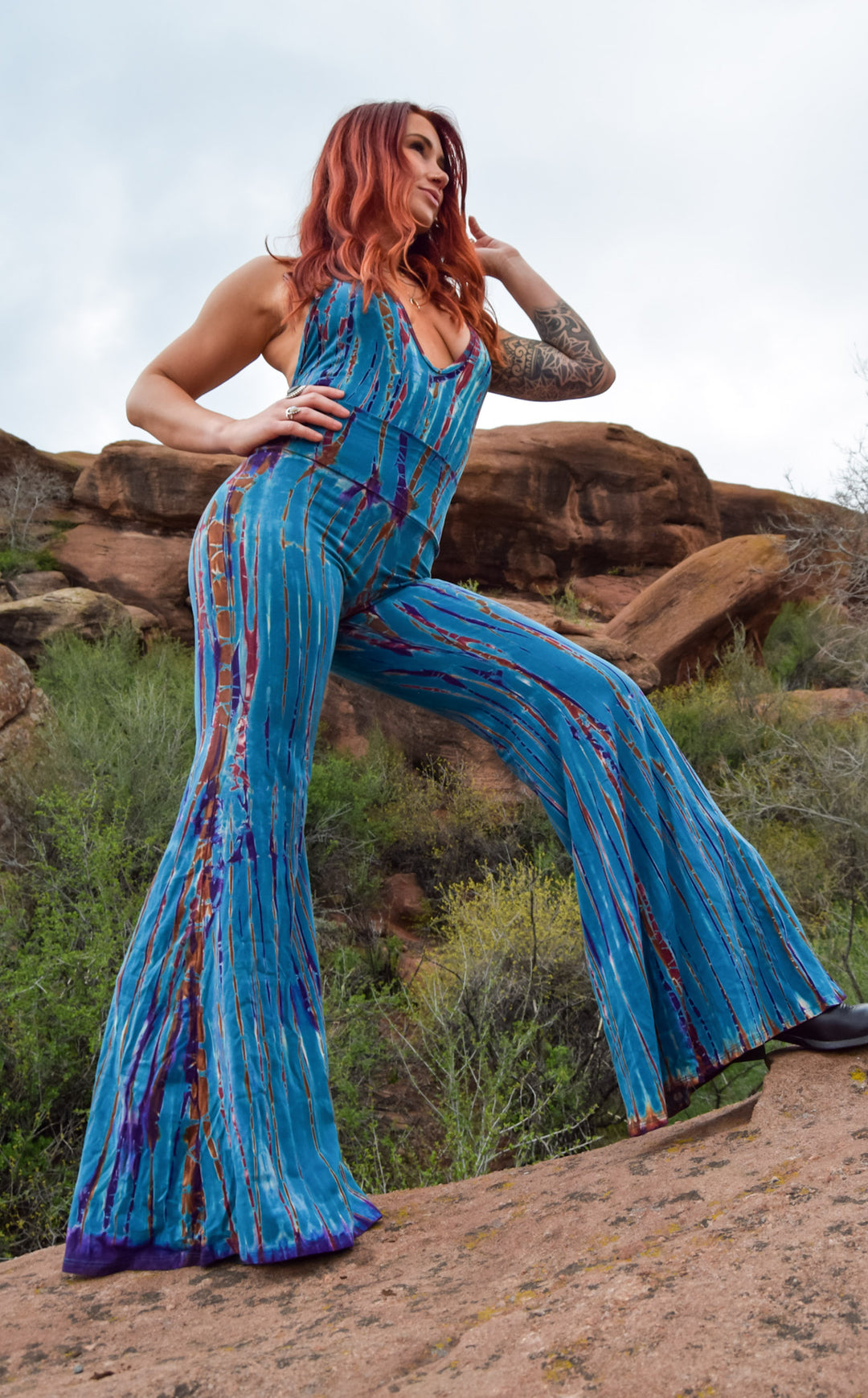 Tie Dye High Waist Big Bell Pants