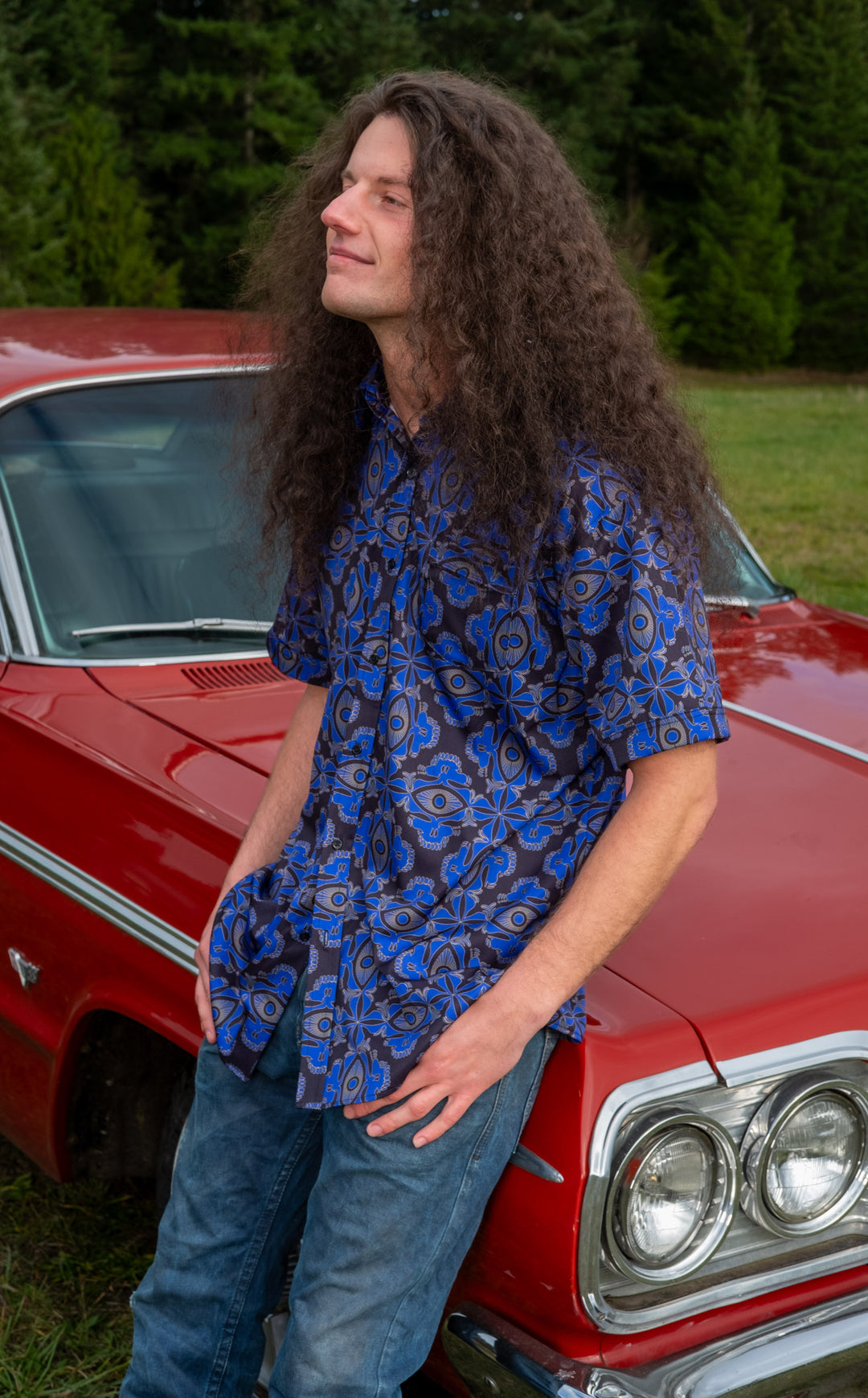 Purple Tiki Grateful Dead Dress Shirt