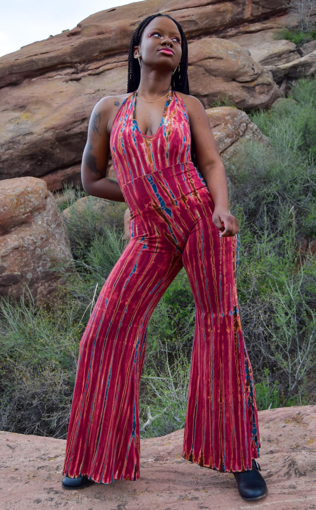 Tie Dye High Waist Big Bell Pants