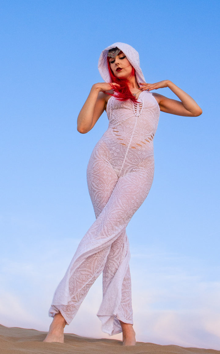 Snip Tease - Snow White Burnout Velvet Mystique Onesie - Limited Edition