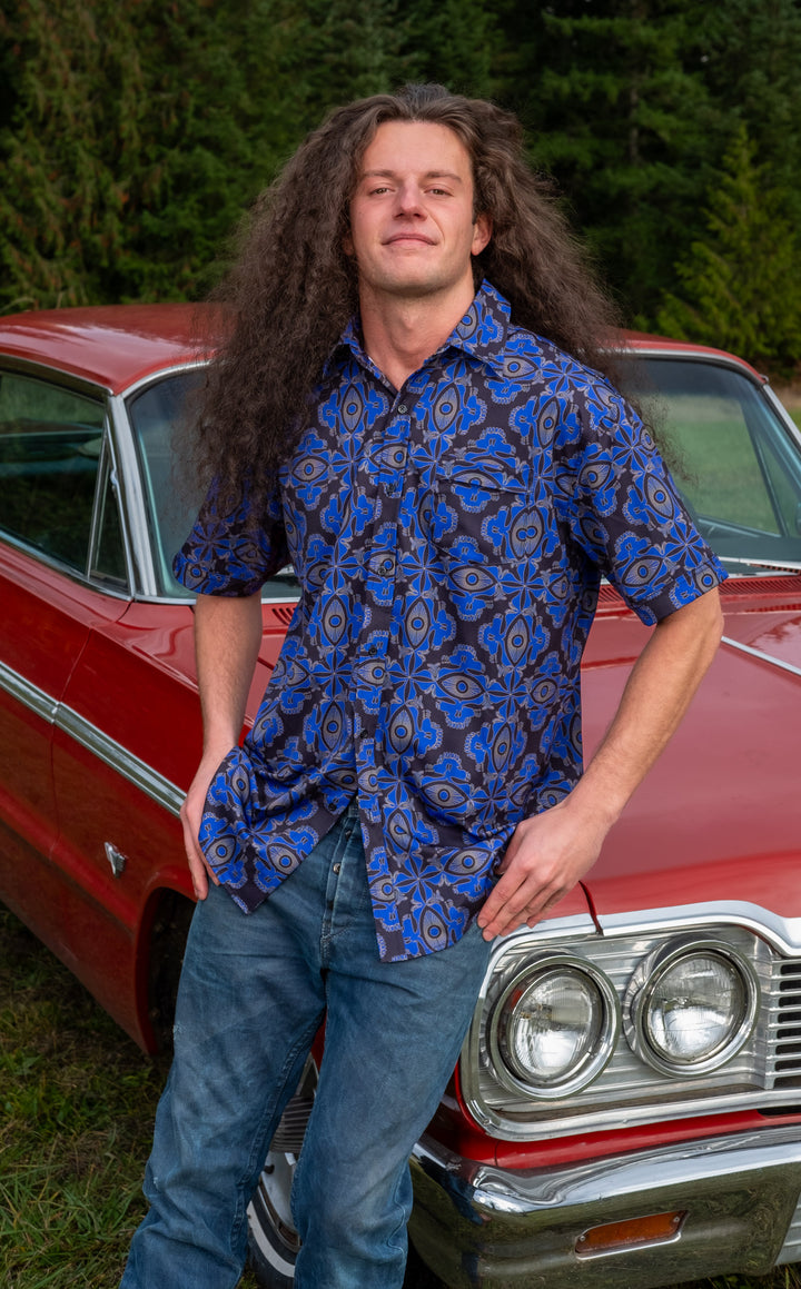 Purple Tiki Grateful Dead Dress Shirt