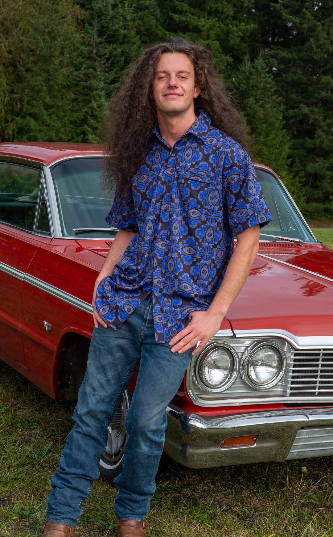 Purple Tiki Grateful Dead Dress Shirt