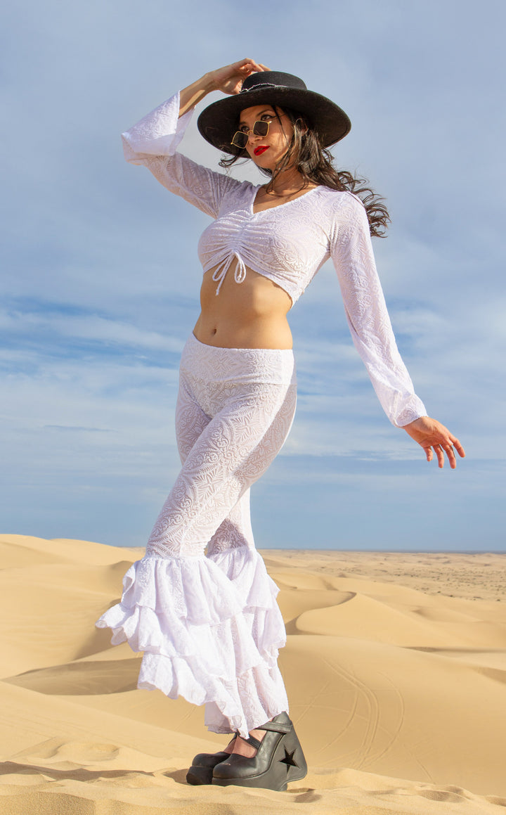 Snow White Burnout Velvet Pirate Pants