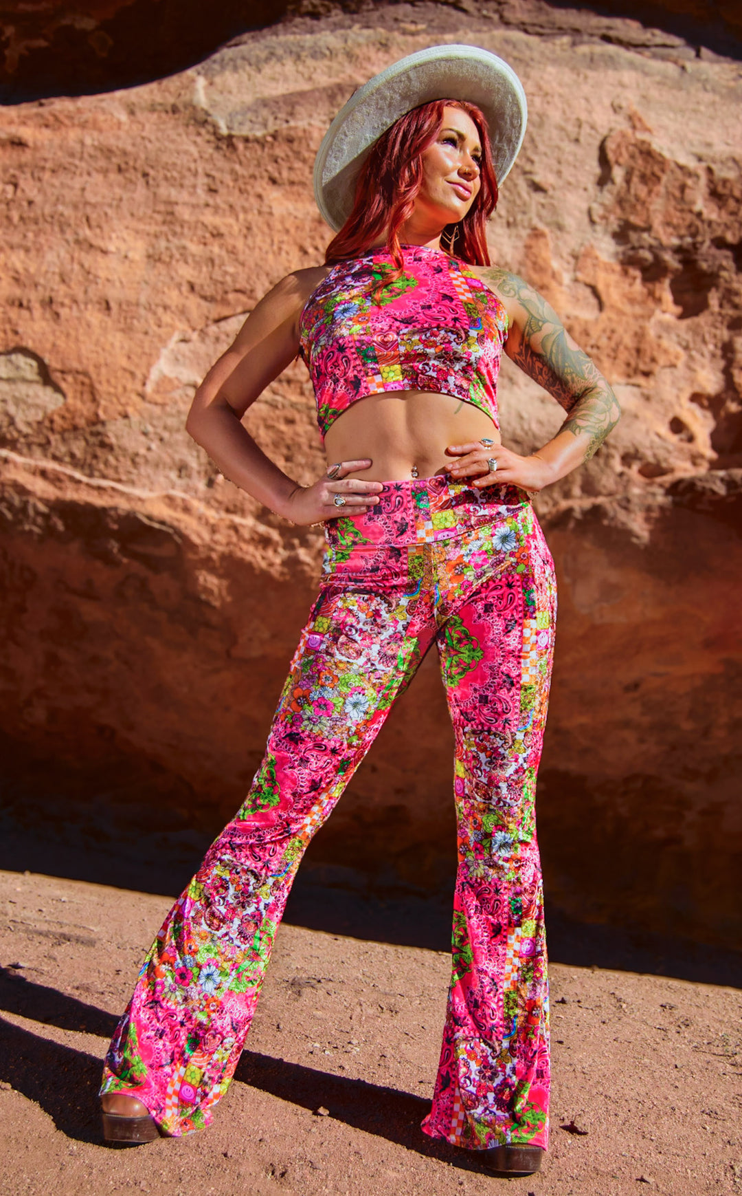 Ellie Paisley - Velvet Slim Bells - Pink Paisley