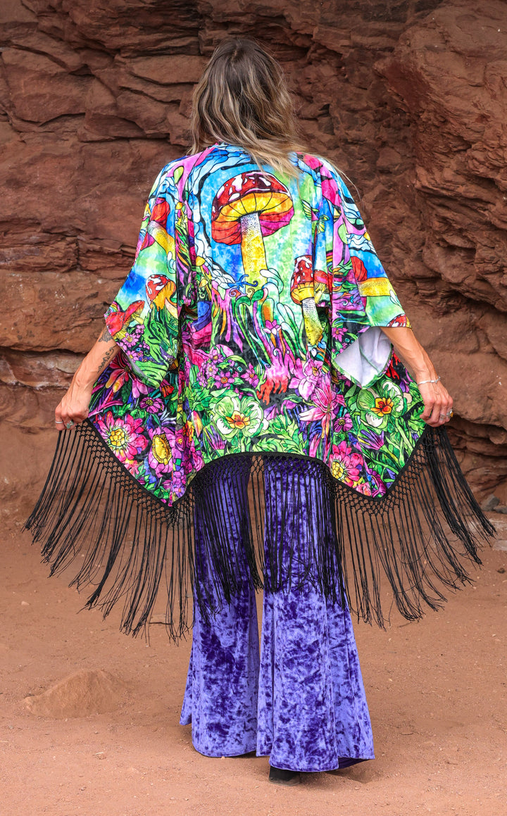 Ellie Paisley Kimono VELVET -Hummingbird Vision