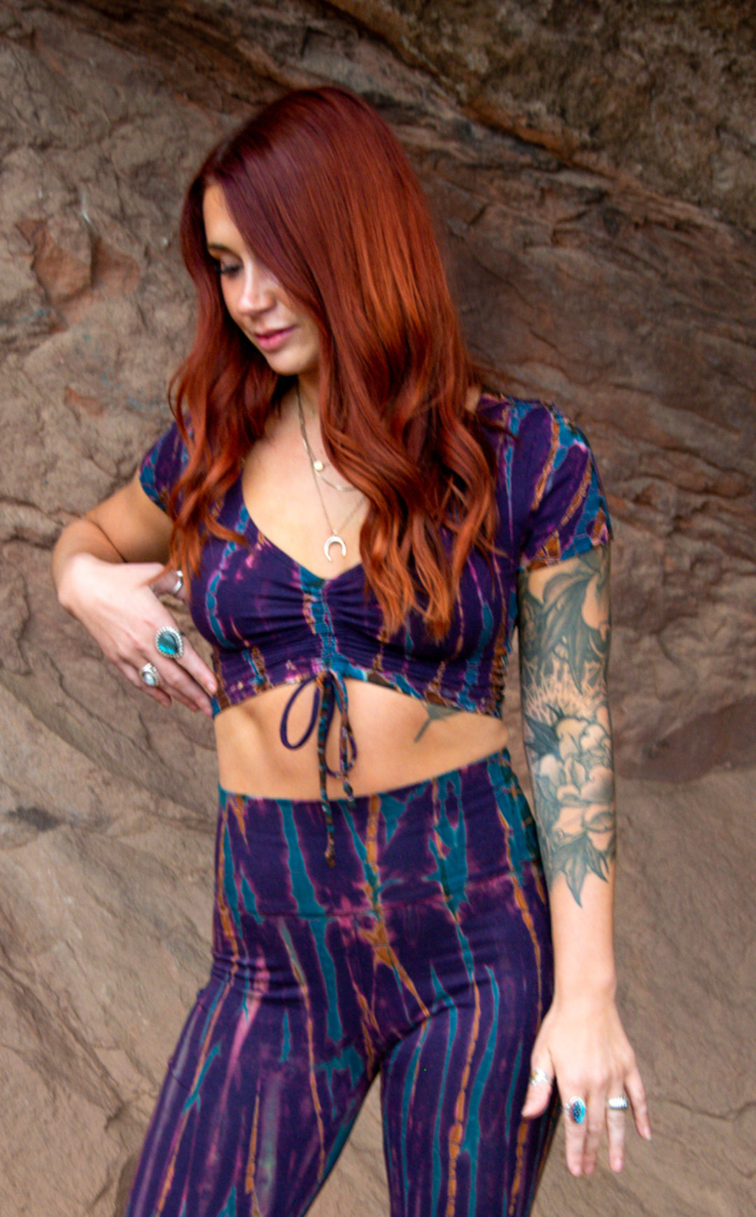 Tie Dye Front Cinch Top