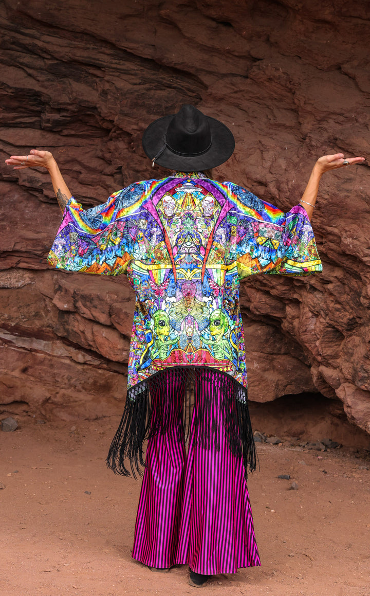Ellie Paisley Kimono VELVET - Alien Rising