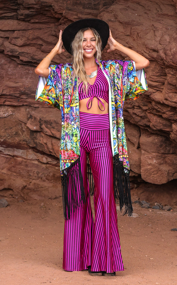 Ellie Paisley Kimono VELVET - Alien Rising