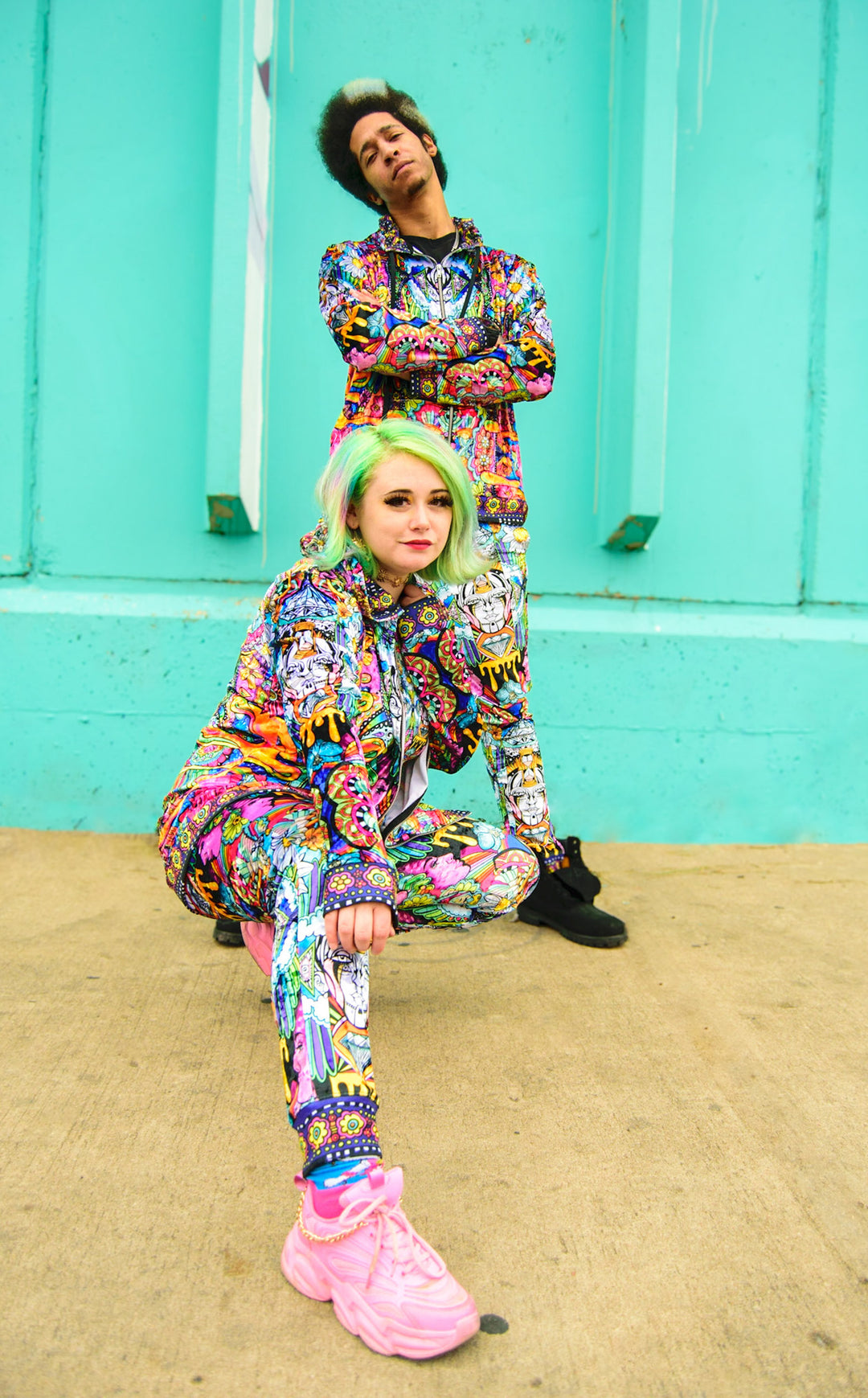 Ellie Paisley - Joggers Velvet - Oil Spill