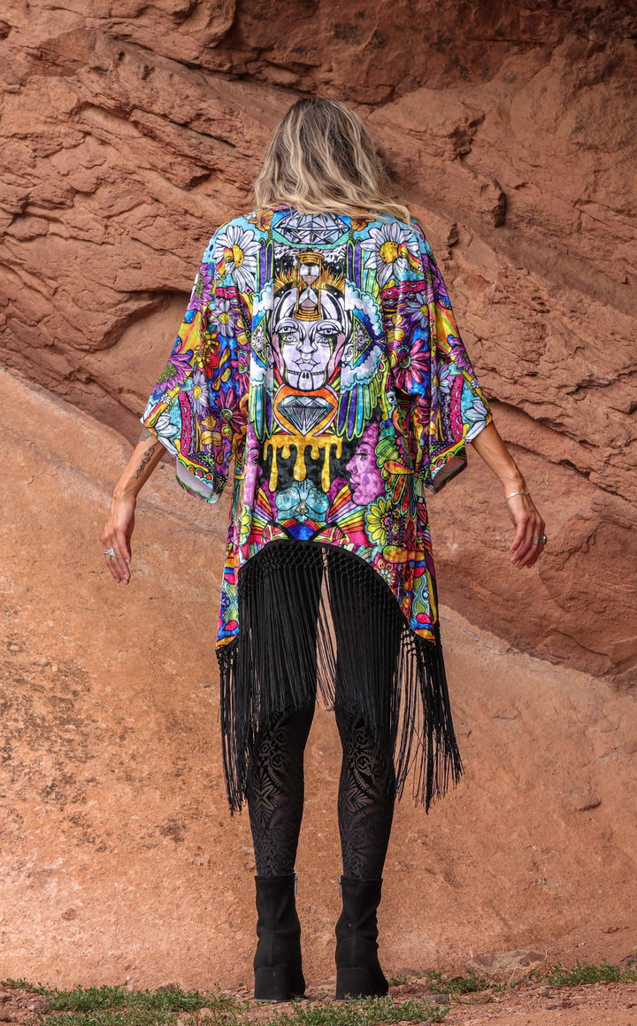 Ellie Paisley Kimono VELVET - Oil Spill