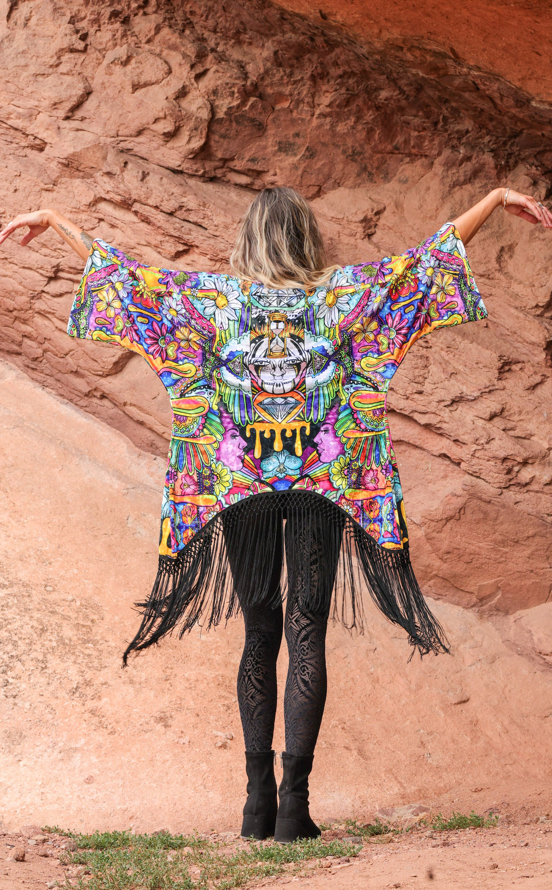 Ellie Paisley Kimono VELVET - Oil Spill