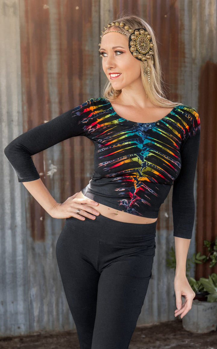 Rainbow Bones Tie Dye Long Sleeve Shirt
