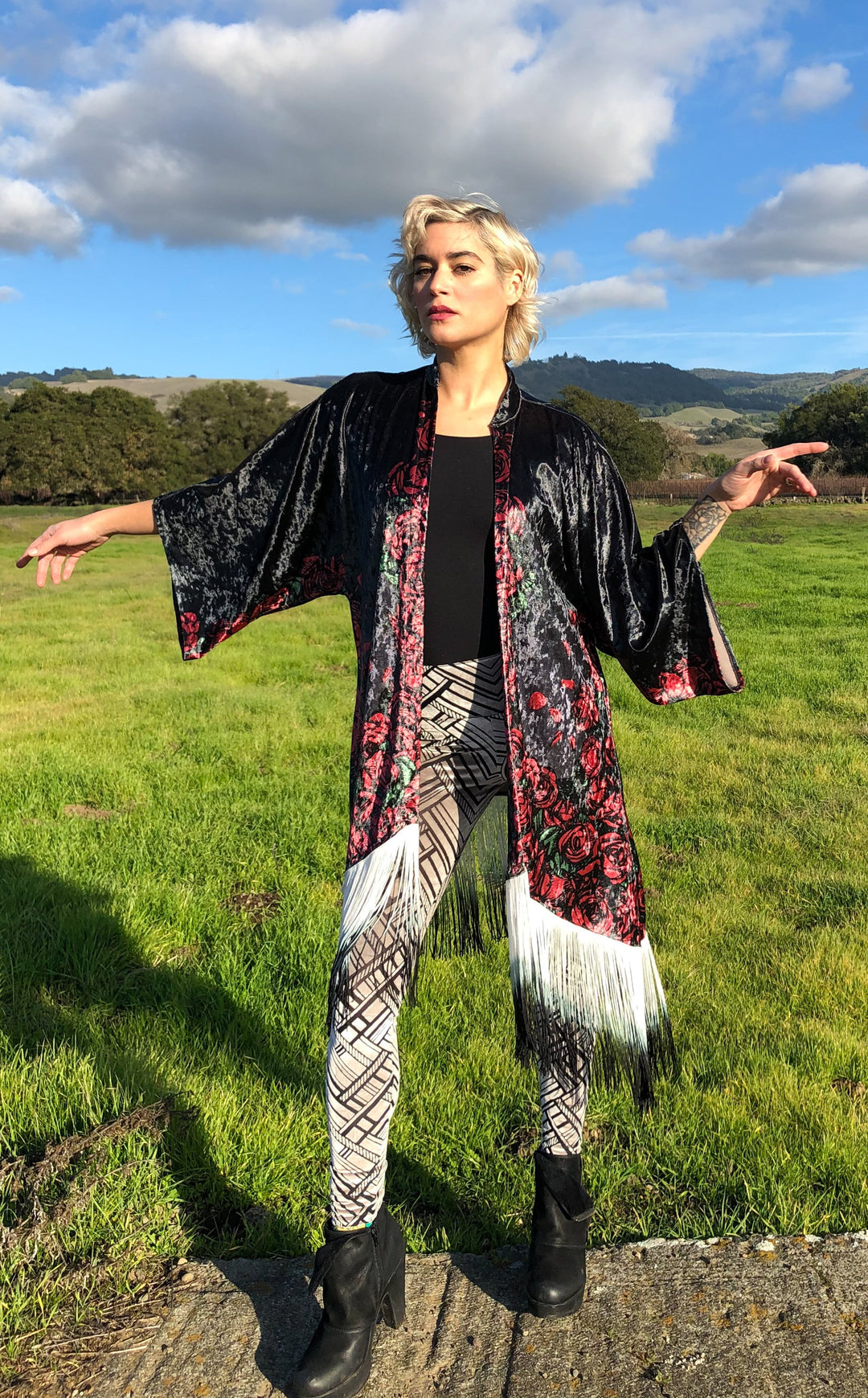 20% Off - Grateful Dead Kimono - Bertha in VELVET - Warrior Within Designs
