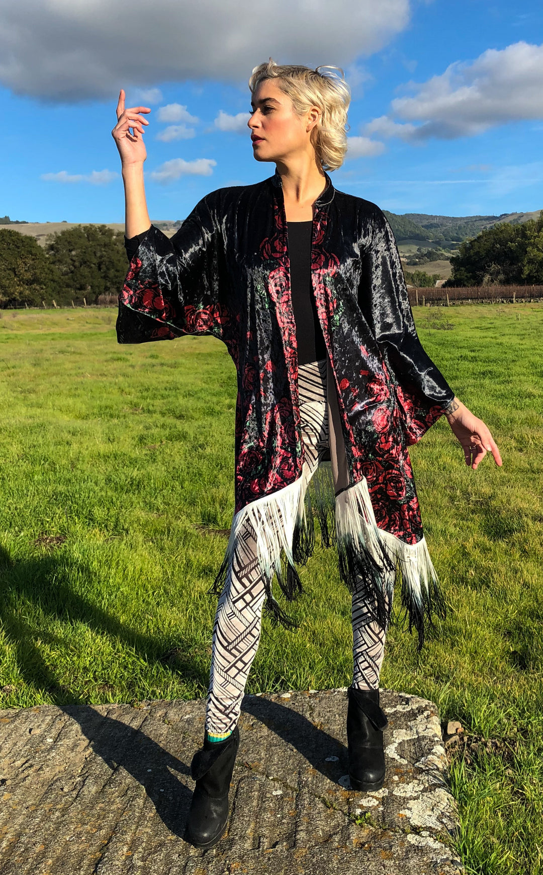 20% Off - Grateful Dead Kimono - Bertha in VELVET - Warrior Within Designs