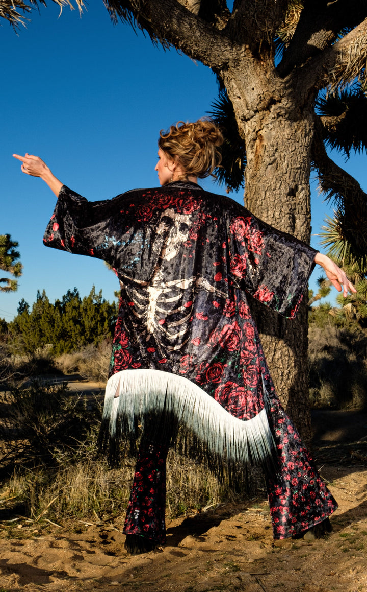20% Off - Grateful Dead Kimono - Bertha in VELVET - Warrior Within Designs
