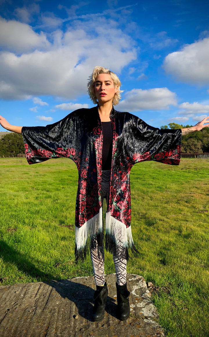 20% Off - Grateful Dead Kimono - Bertha in VELVET - Warrior Within Designs