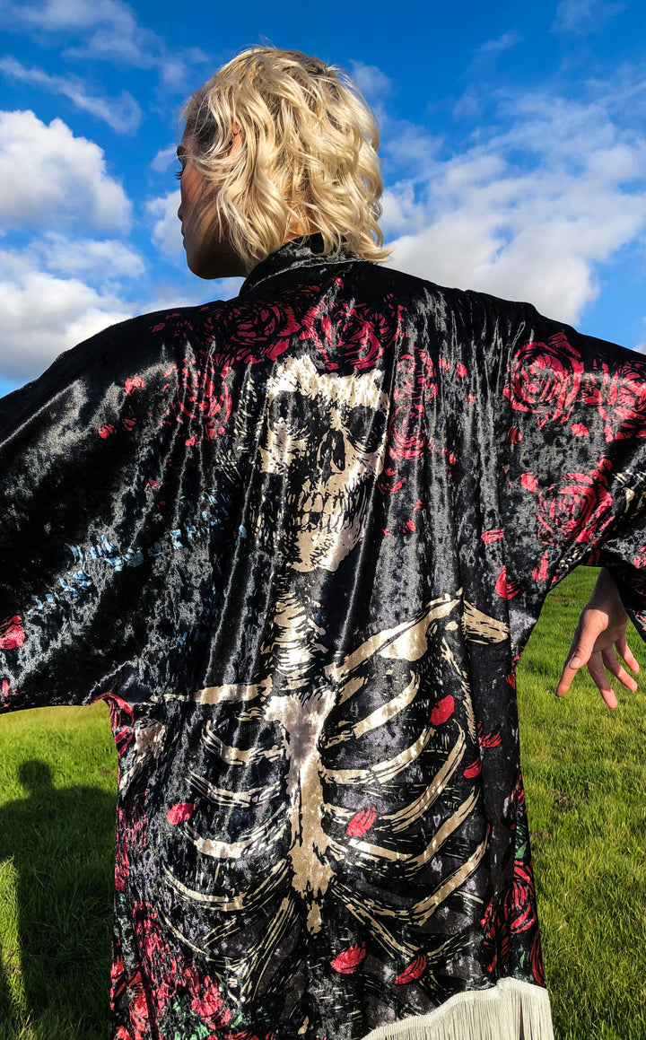 20% Off - Grateful Dead Kimono - Bertha in VELVET - Warrior Within Designs