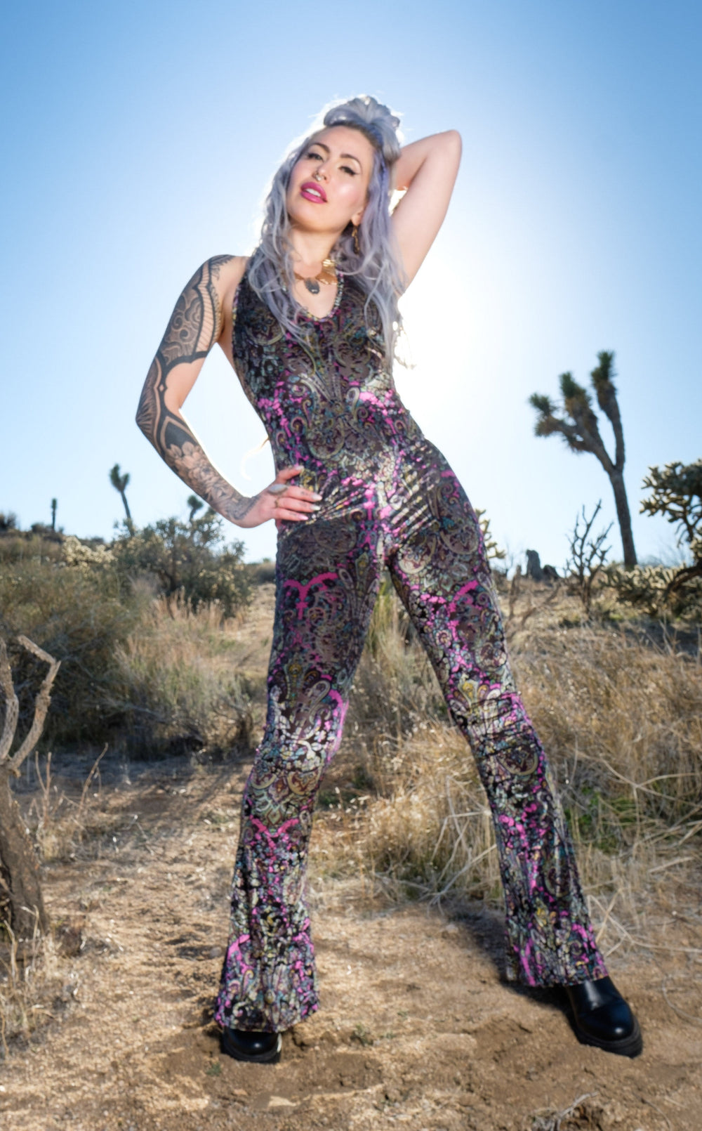 20% Off - Pink Paisley Burnout Velvet Liberty Onesie - Warrior Within Designs