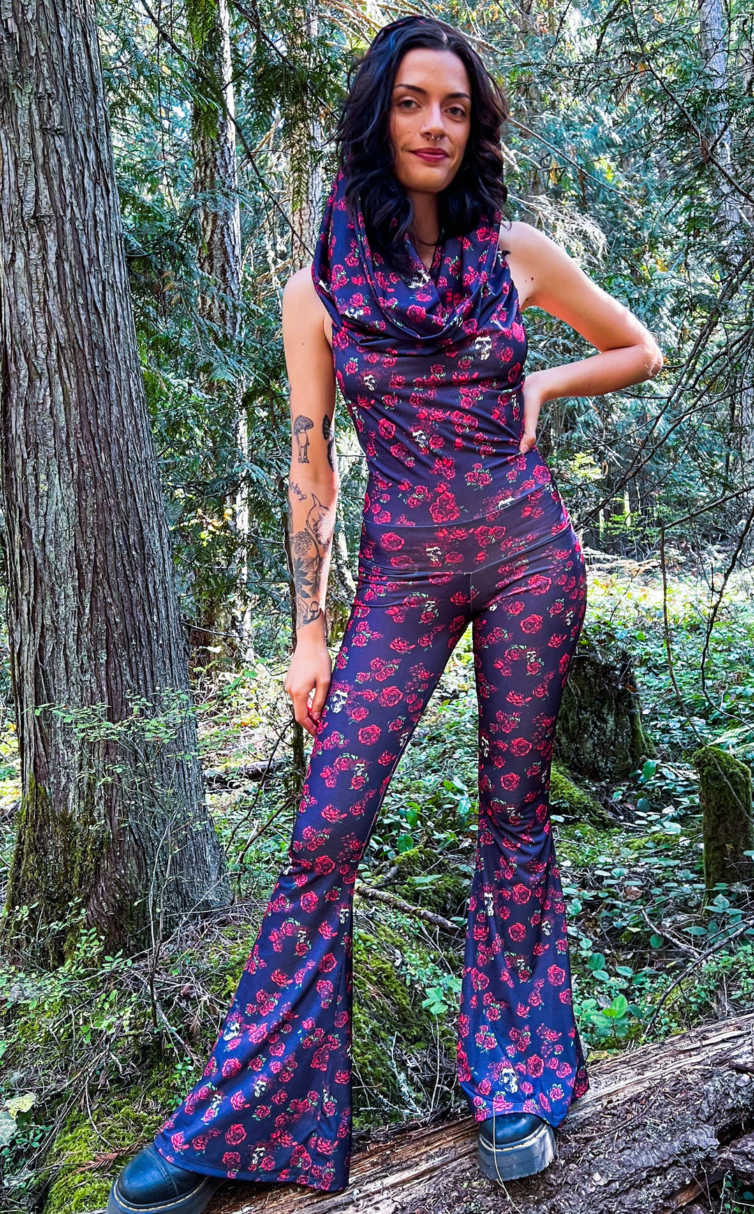 20 % Off - Skull & Roses Firebird Slim Bell Onesie - Warrior Within Designs
