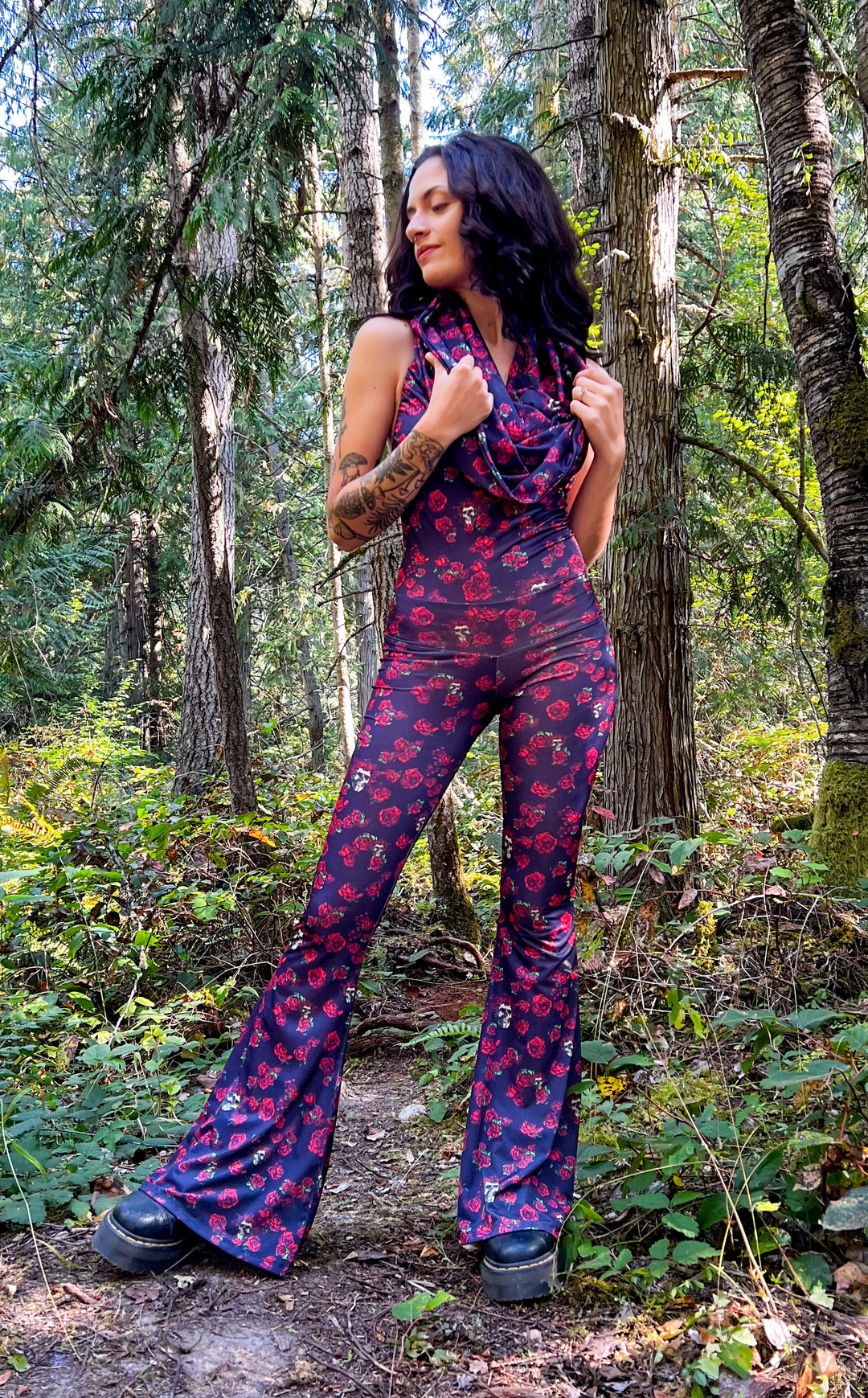 20 % Off - Skull & Roses Firebird Slim Bell Onesie - Warrior Within Designs