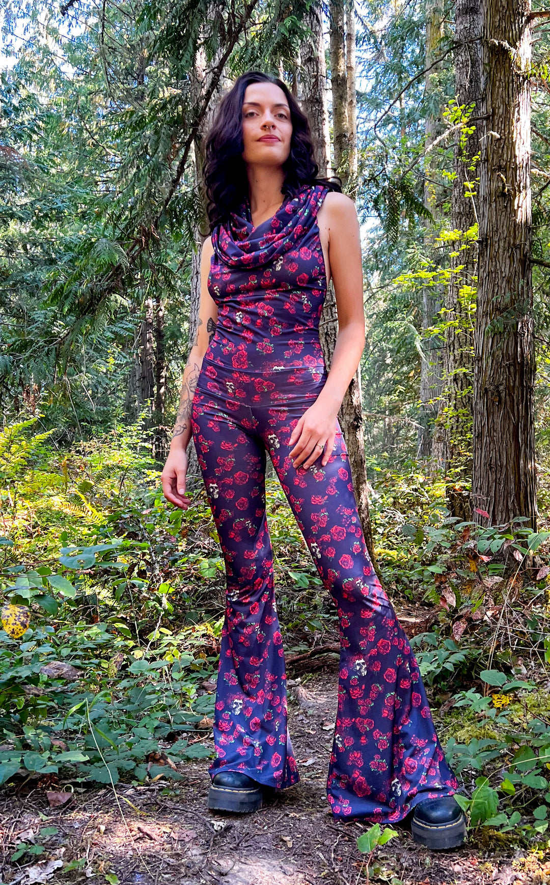 20 % Off - Skull & Roses Firebird Slim Bell Onesie - Warrior Within Designs
