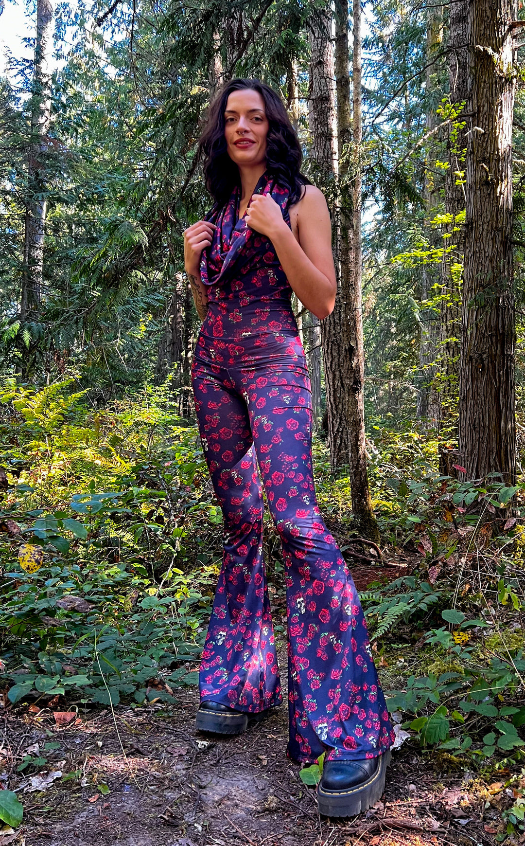 20 % Off - Skull & Roses Firebird Slim Bell Onesie - Warrior Within Designs