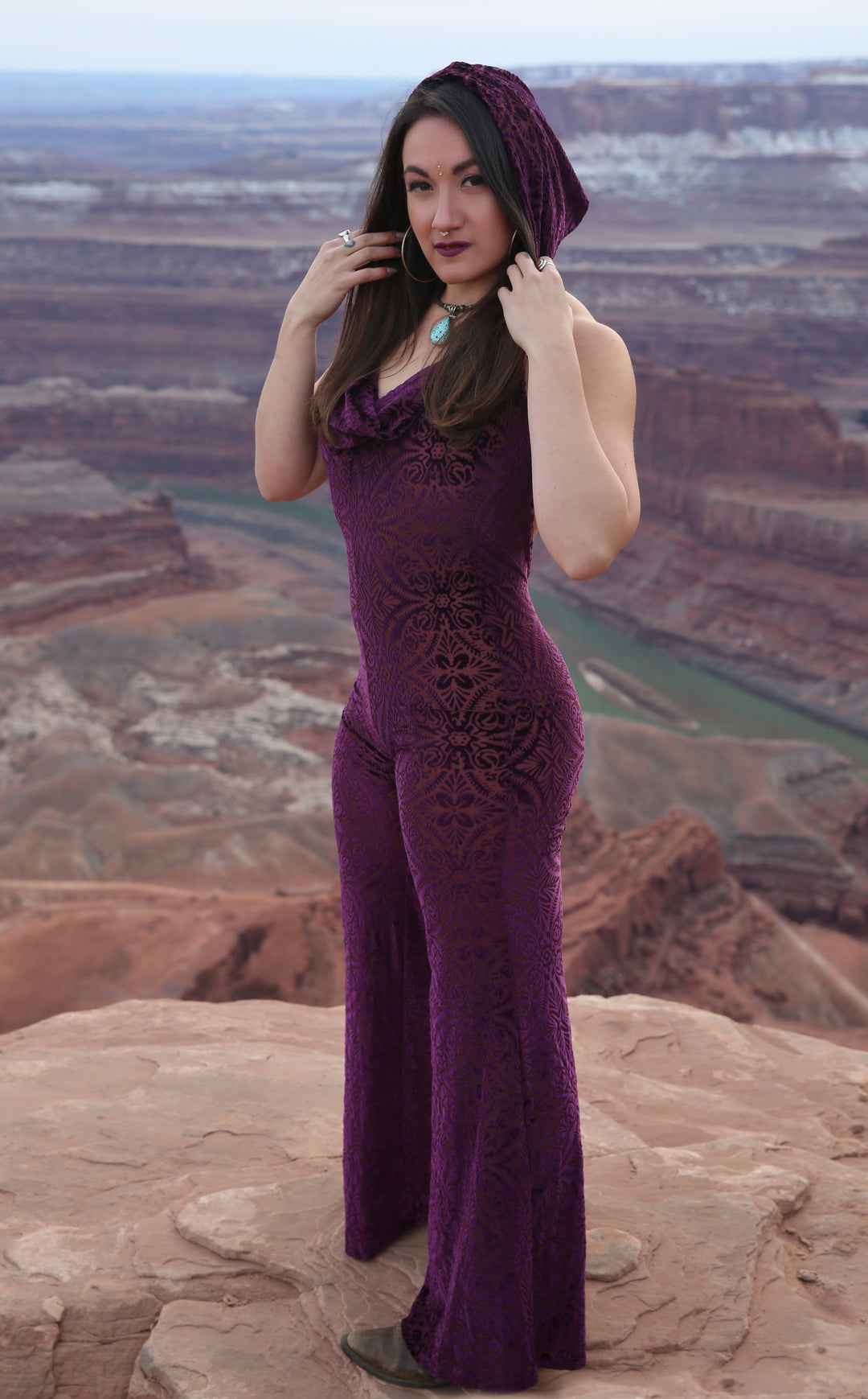 Maroon Burnout Velvet Mystique Onesie