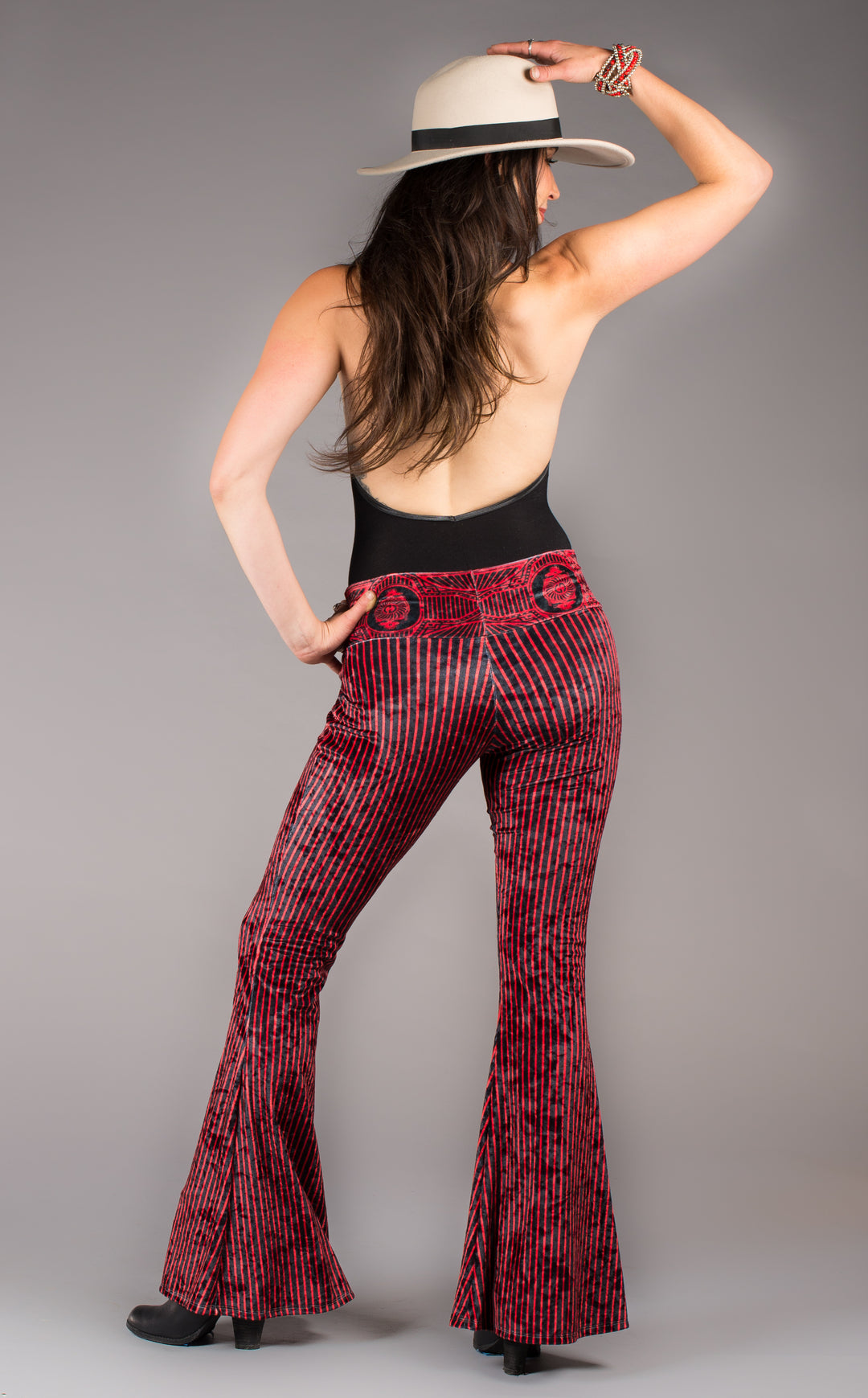 Grateful Dead Velvet Slim Bells - Crimson Red - Warrior Within Designs ,Pants 
