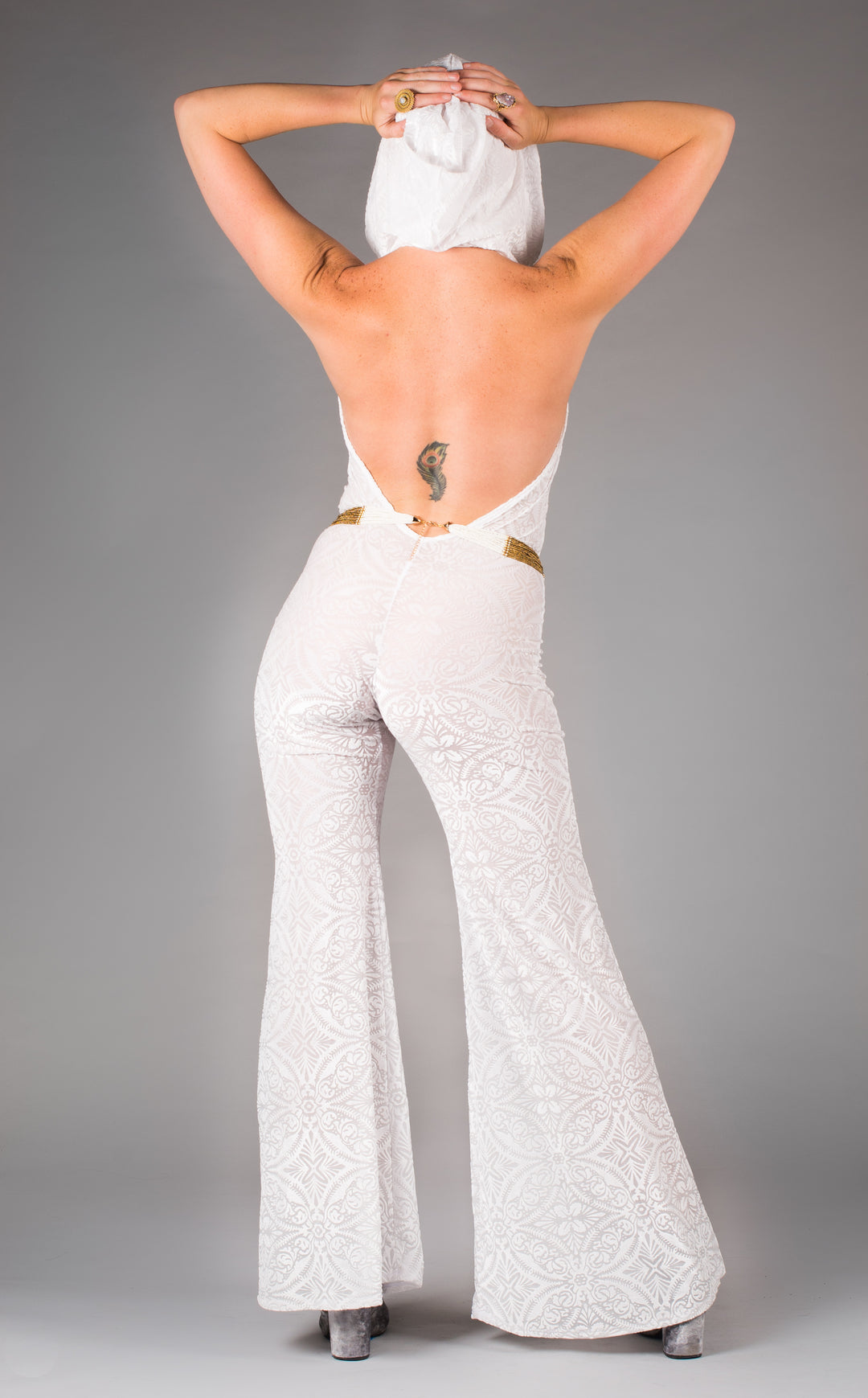 Snow White Burnout Velvet Mystique Onesie - Warrior Within Designs ,Onesie 