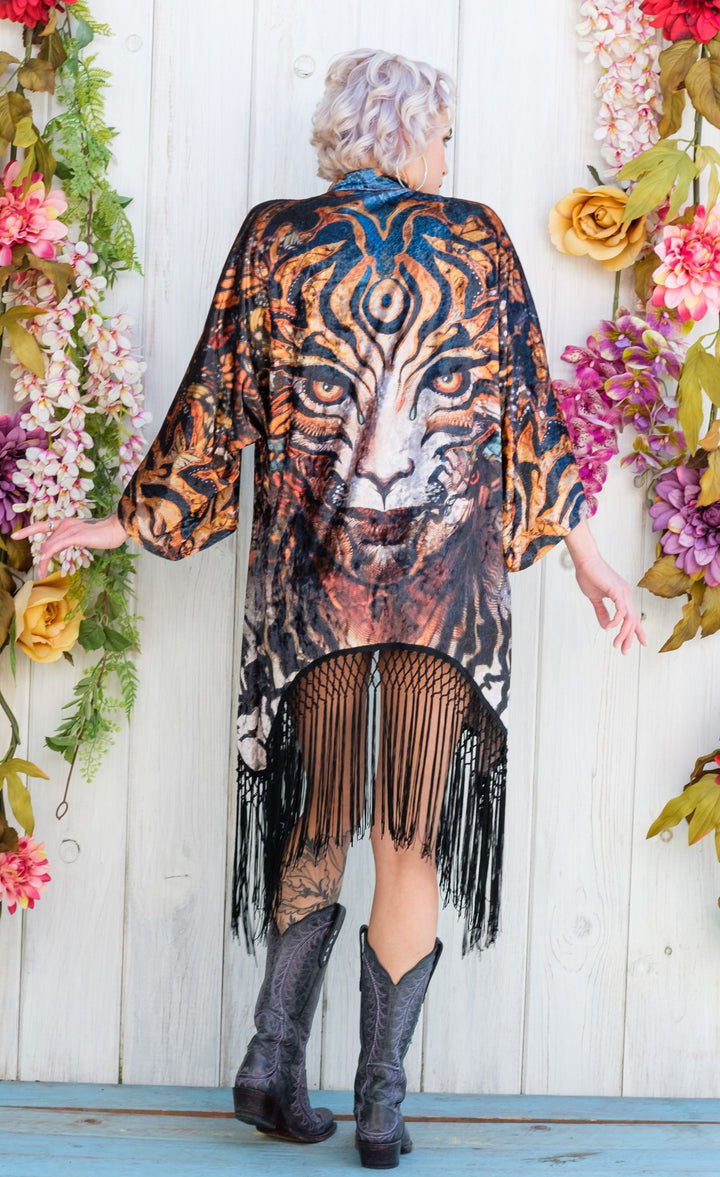 Tigris - Android Jones Velvet Kimono