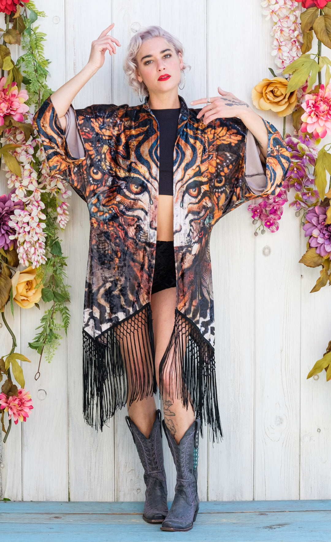 Tigris - Android Jones Velvet Kimono