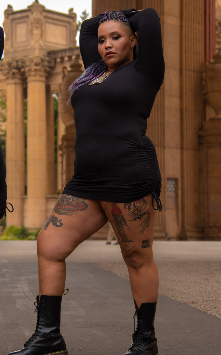 Bamboo Sleeved Echo Cinch Dress - 4 Colors