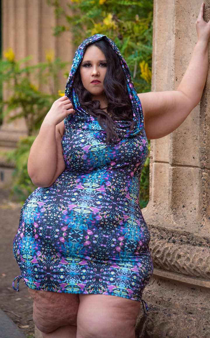Cyan Liquid Light Huntress Cinch Dress -