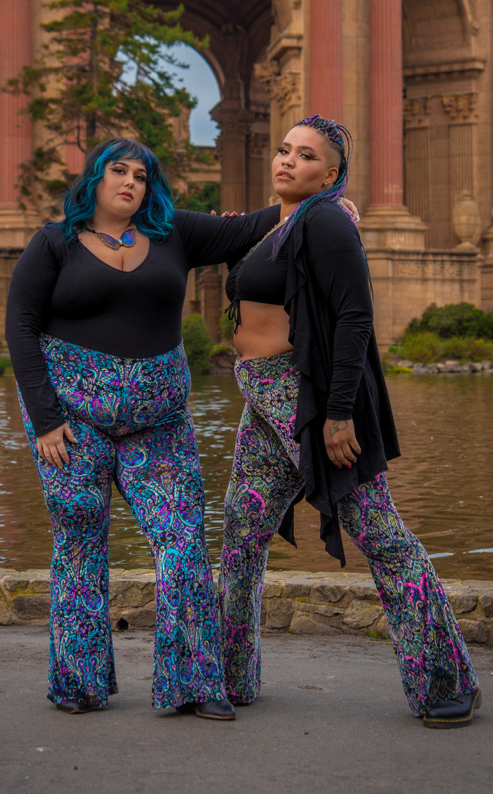 Paisley Burnout Velvet Slim Bells x 2 Colors -