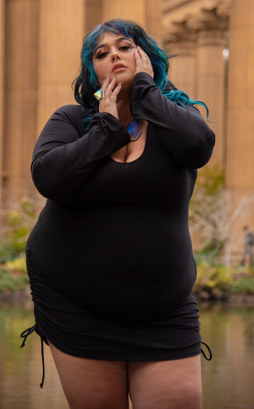 Bamboo Sleeved Echo Cinch Dress - 4 Colors