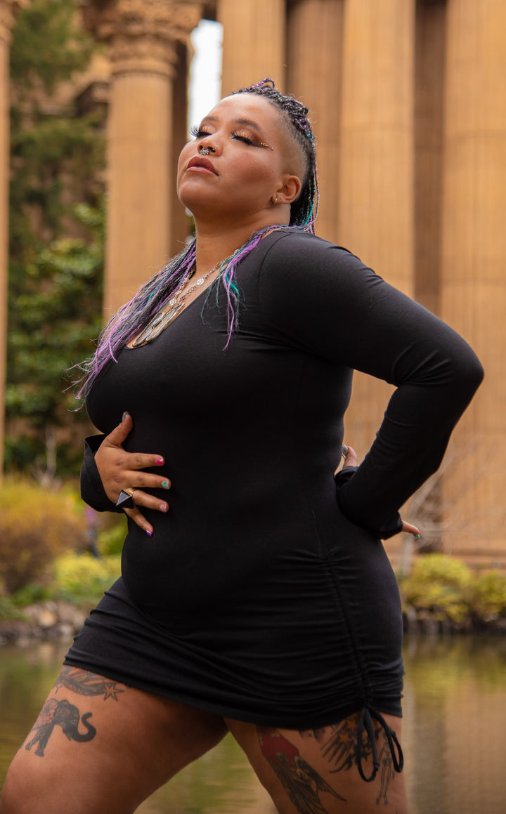 Bamboo Sleeved Echo Cinch Dress - 4 Colors