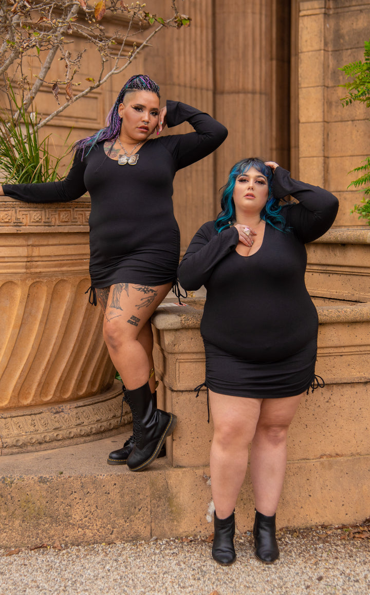 Bamboo Sleeved Echo Cinch Dress - 4 Colors