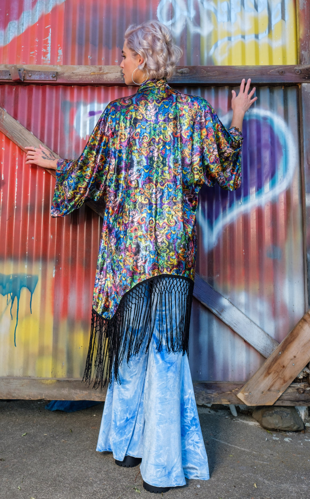 Grateful Dead VELVET Kimono - Dancing Bears