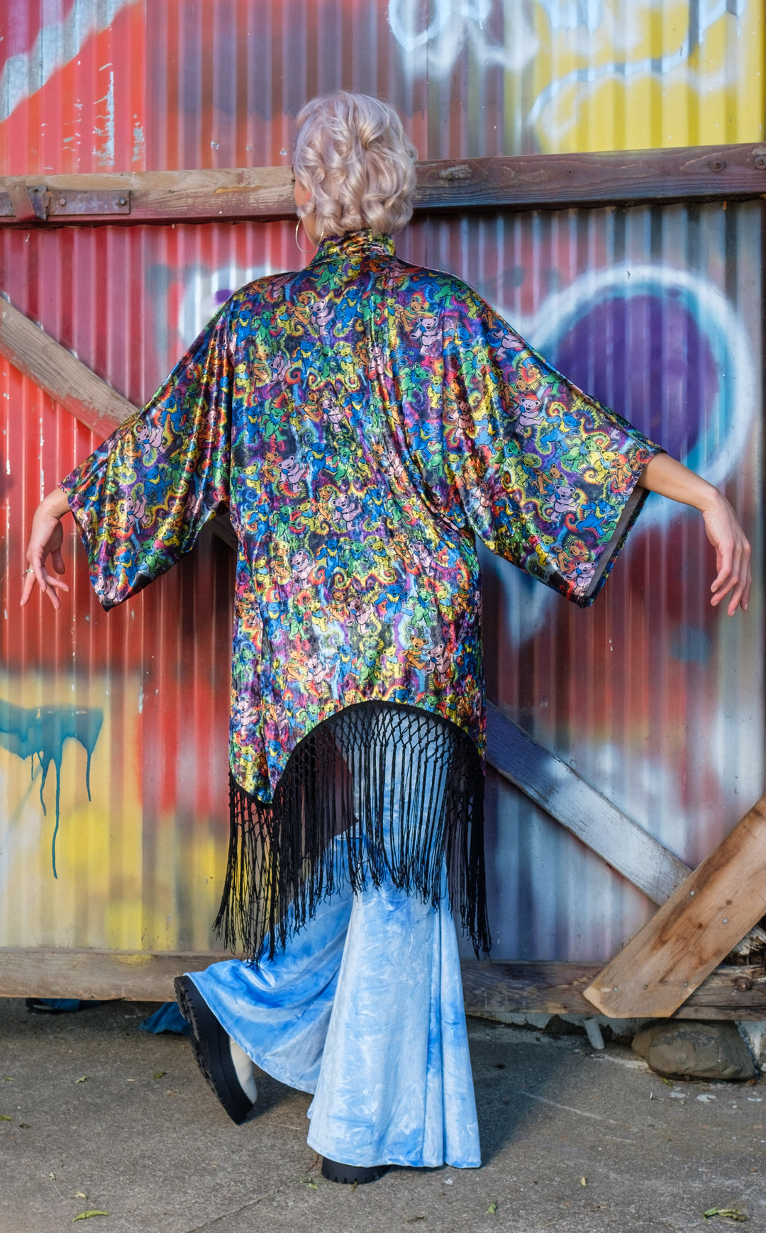 Grateful Dead VELVET Kimono - Dancing Bears