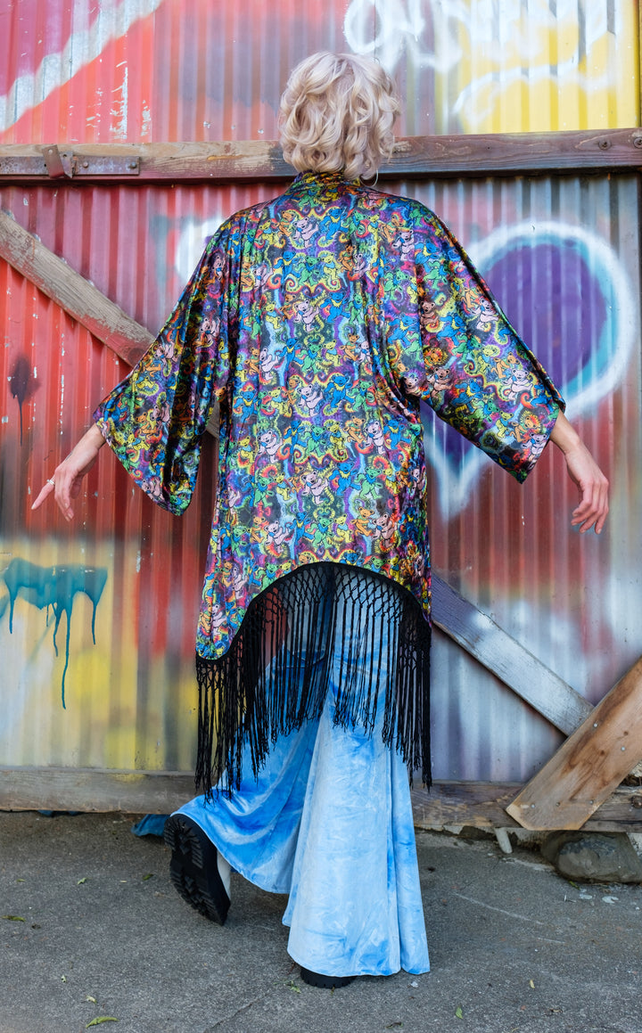 Grateful Dead VELVET Kimono - Dancing Bears