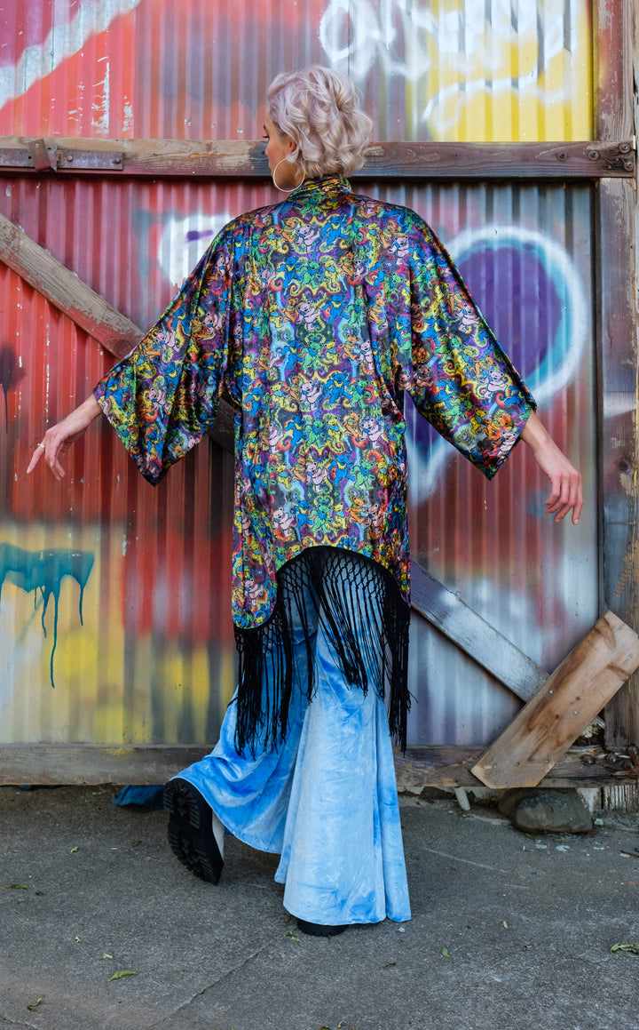 Grateful Dead VELVET Kimono - Dancing Bears