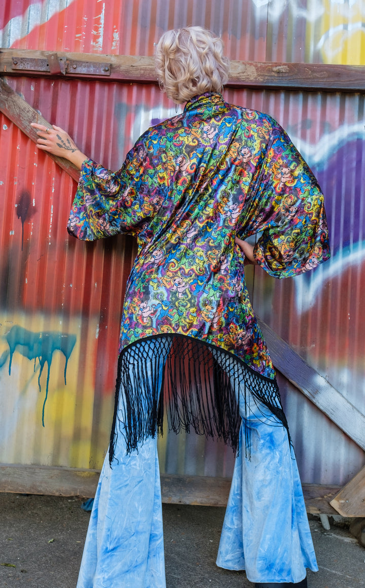 Grateful Dead VELVET Kimono - Dancing Bears