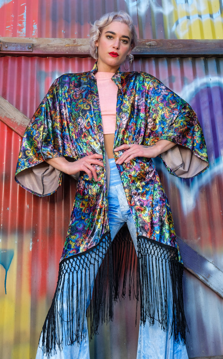 Grateful Dead VELVET Kimono - Dancing Bears