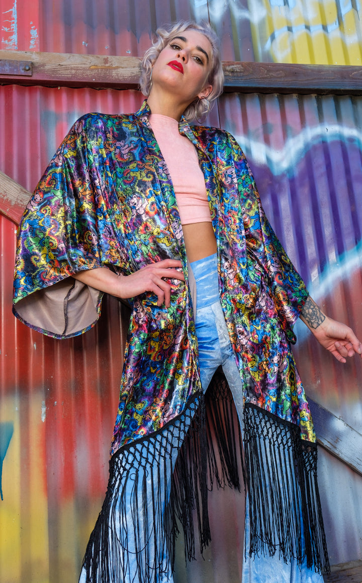 Grateful Dead VELVET Kimono - Dancing Bears
