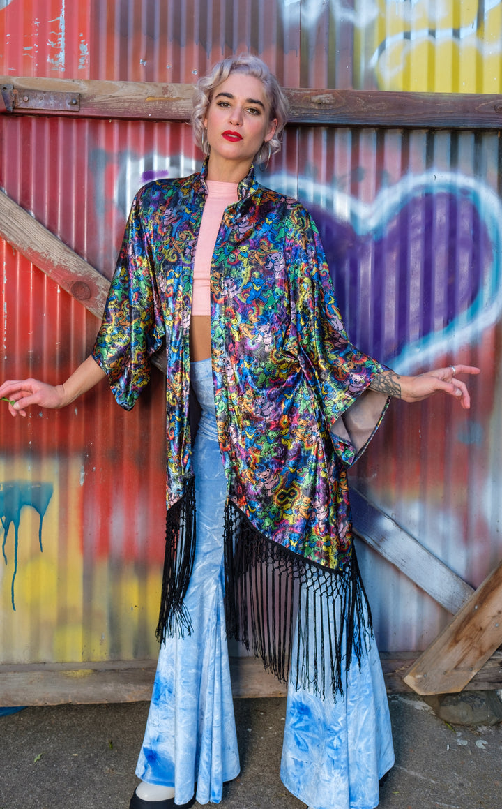 Grateful Dead VELVET Kimono - Dancing Bears
