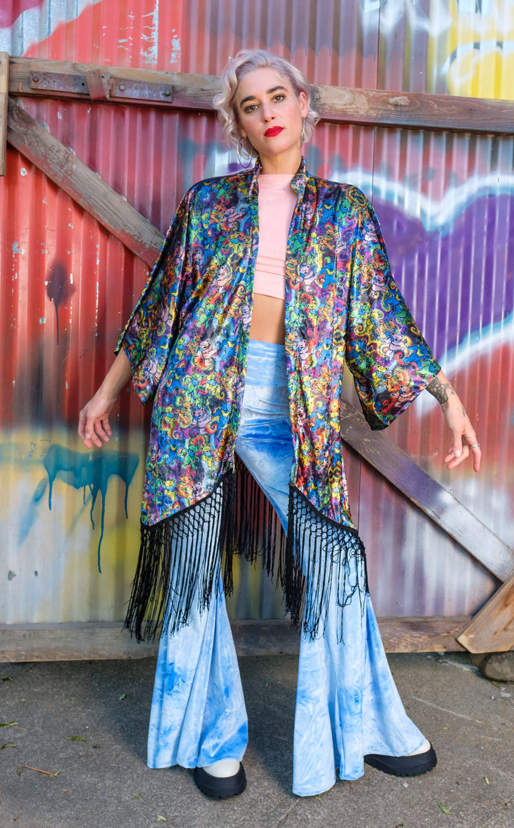 Grateful Dead VELVET Kimono - Dancing Bears