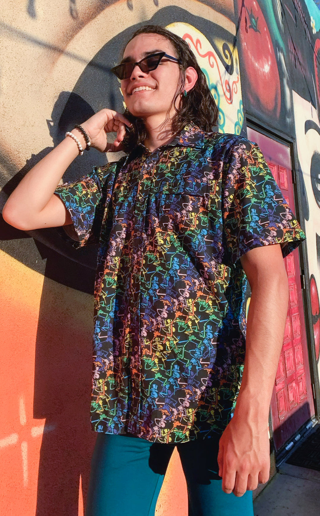 Dancing Skeletons Grateful Dead Dress Shirt S