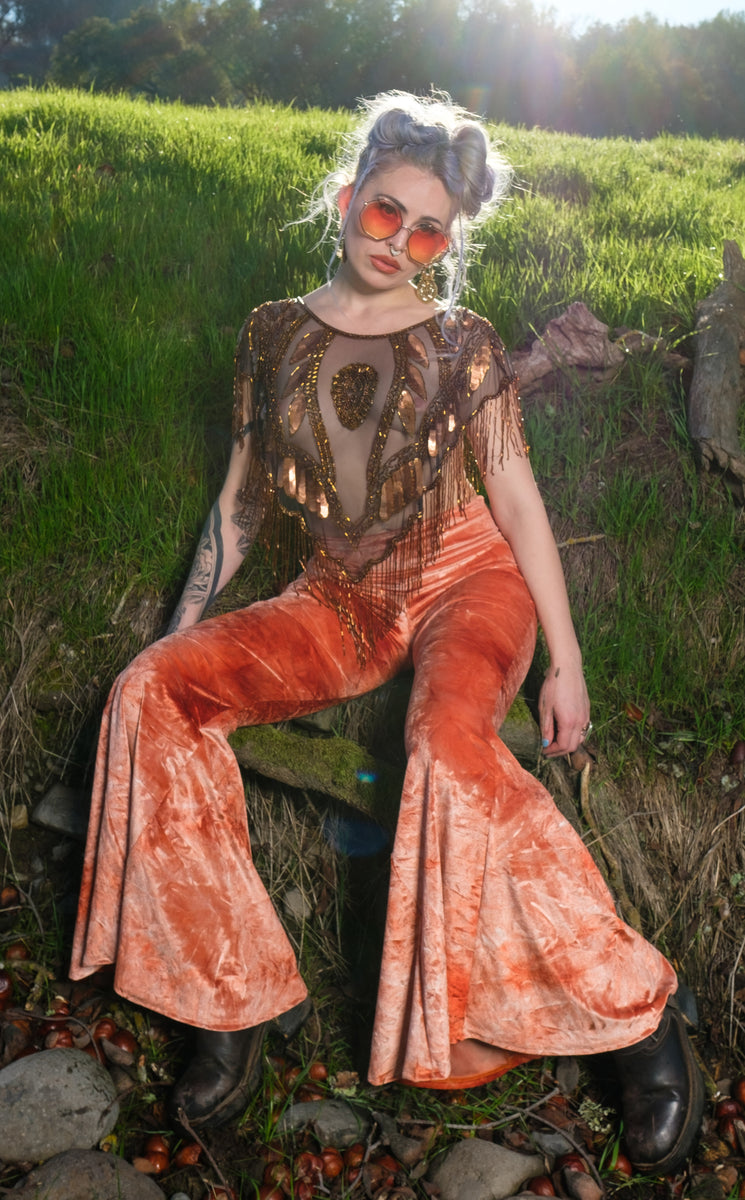 Tangerine Crush Velvet Super Bells Warrior Within Designs