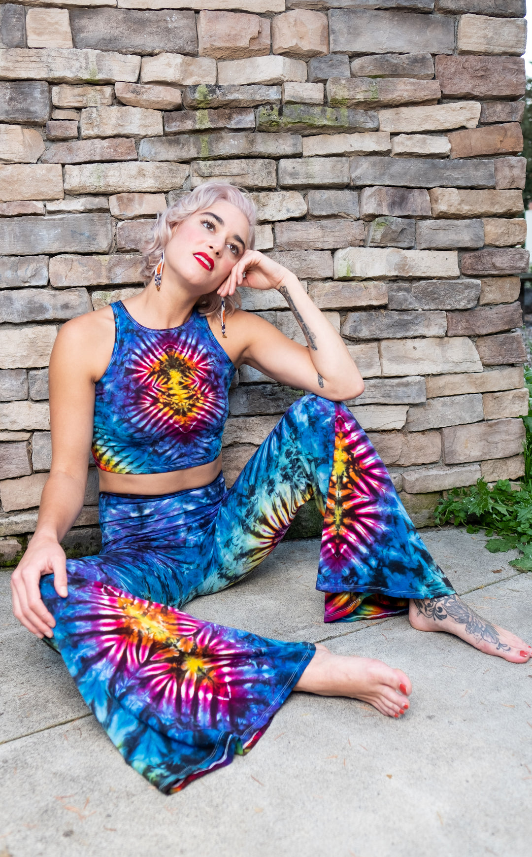 Tie Dye High Waist Big Bell Pants